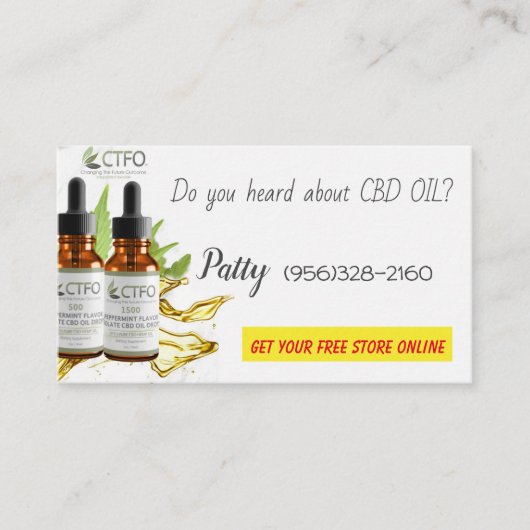 carte de visite d'huile cbd (Devant)