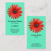 Carte De Visite Diable Rouge - Turquoise (Devant / Derrière)