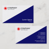 Carte De Visite Diagonal - Marine blanche et profonde (Devant / Derrière)