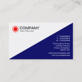 Carte De Visite Diagonal - Marine blanche et profonde (Dos)