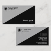 Carte De Visite Diagonal - Noir avec gris (Devant / Derrière)