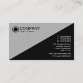 Carte De Visite Diagonal - Noir avec gris (Dos)