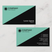 Carte De Visite Diagonal - Noir avec vert 7dcfb6 (Devant / Derrière)