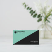 Carte De Visite Diagonal - Noir avec vert 7dcfb6 (Debout devant)