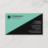 Carte De Visite Diagonal - Noir avec vert 7dcfb6 (Dos)