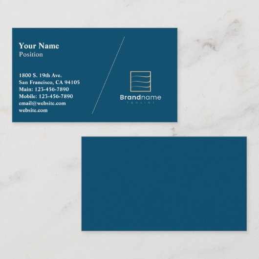 Carte de visite diagonal professionnel (Devant / Derrière)