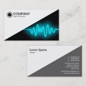 Carte De Visite Diagonal V2 - Blanc - Cyan Wave (Devant / Derrière)