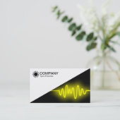 Carte De Visite Diagonal V2 - Blanc - Jaune (Debout devant)