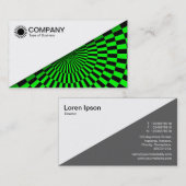 Carte De Visite Diagonal V2 - Blanc - Op Art Green (Devant / Derrière)