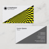 Carte De Visite Diagonal V2 - Blanc - Op Art Jaune (Devant / Derrière)