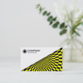 Carte De Visite Diagonal V2 - Blanc - Op Art Jaune (Debout devant)