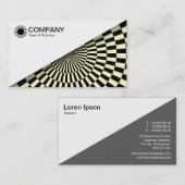 Carte De Visite Diagonal V2 - Blanc - Op Art noir et jaune pâle (Devant / Derrière)