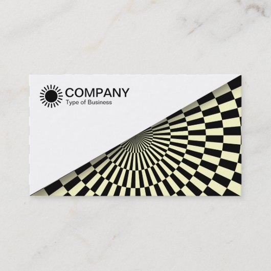 Carte De Visite Diagonal V2 - Blanc - Op Art noir et jaune pâle (Devant)