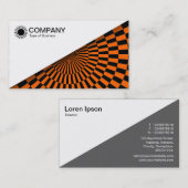 Carte De Visite Diagonal V2 - Blanc - Op Art Orange (Devant / Derrière)