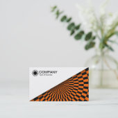 Carte De Visite Diagonal V2 - Blanc - Op Art Orange (Debout devant)