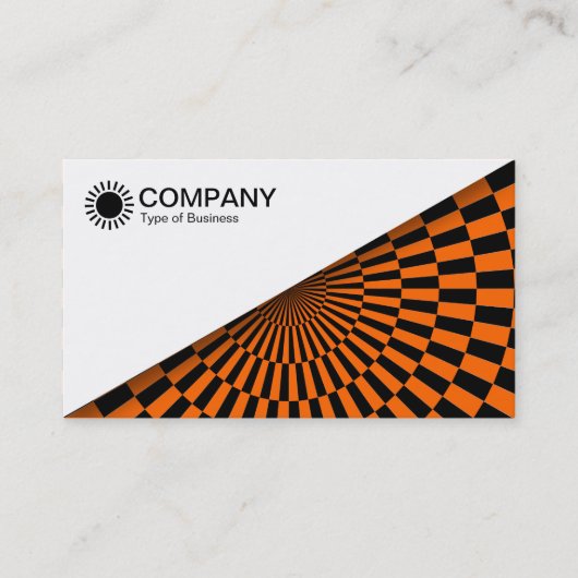 Carte De Visite Diagonal V2 - Blanc - Op Art Orange (Devant)
