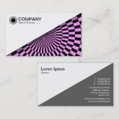 Carte De Visite Diagonal V2 - Blanc - Op Art Violet (Devant / Derrière)