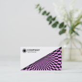 Carte De Visite Diagonal V2 - Blanc - Op Art Violet (Debout devant)