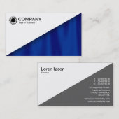 Carte De Visite Diagonal V2 - Blanc - Rideau bleu (Devant / Derrière)