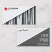 Carte De Visite Diagonal V2 - Blanc - Rideaux argentés Abstrait (Devant / Derrière)