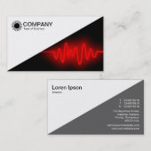 Carte De Visite Diagonal V2 - Blanc - Vague rouge (Devant / Derrière)