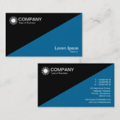 Carte De Visite Diagonal v2 - Noir avec bleu 006699 (Devant / Derrière)