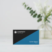Carte De Visite Diagonal v2 - Noir avec bleu 006699 (Debout devant)