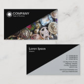 Carte De Visite Diagonal V2 - Noir - Bling (Devant / Derrière)