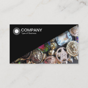 Carte De Visite Diagonal V2 - Noir - Bling