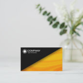 Carte De Visite Diagonal V2 - Noir - Marbre orange (Debout devant)