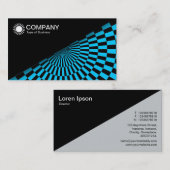 Carte De Visite Diagonal V2 - Noir - Op Art Bleu (Devant / Derrière)