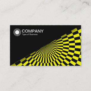 Carte De Visite Diagonal V2 - Noir - Op Art Jaune