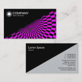 Carte De Visite Diagonal V2 - Noir - Op Art Magenta (Devant / Derrière)