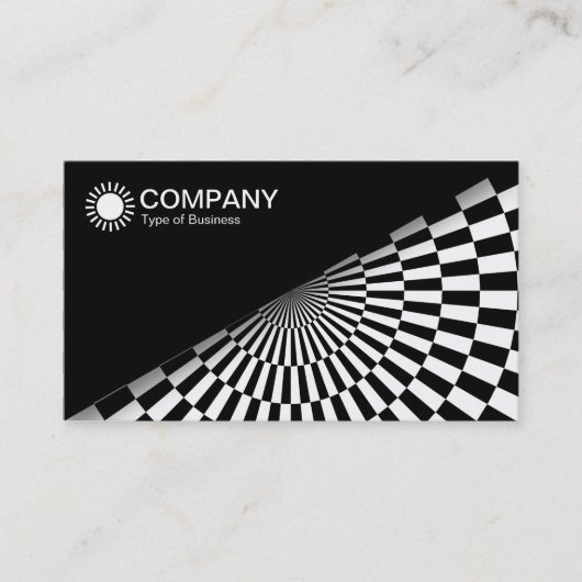 Carte De Visite Diagonal V2 - Noir - Op Art Noir et Blanc (Devant)
