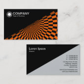 Carte De Visite Diagonal V2 - Noir - Op Art Orange (Devant / Derrière)