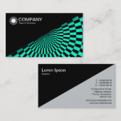 Carte De Visite Diagonal V2 - Noir - Op Art Turquoise (Devant / Derrière)