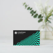 Carte De Visite Diagonal V2 - Noir - Op Art Turquoise (Debout devant)