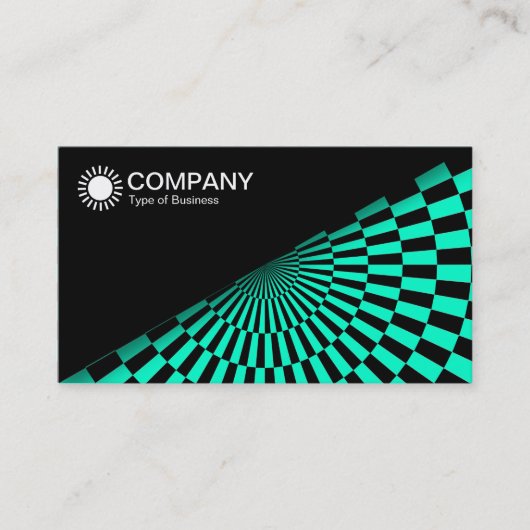 Carte De Visite Diagonal V2 - Noir - Op Art Turquoise (Devant)