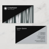 Carte De Visite Diagonal V2 - Noir - Rideaux argentés Abstrait (Devant / Derrière)