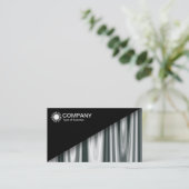 Carte De Visite Diagonal V2 - Noir - Rideaux argentés Abstrait (Debout devant)