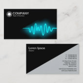 Carte De Visite Diagonal V2 - Noir - Vague Cyan (Devant / Derrière)