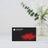 Carte De Visite Diagonal V2 - Noir - Vague rouge (Debout devant)