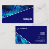 Carte De Visite Diagonal V3 - Deep Navy - Blue Pool (Devant / Derrière)