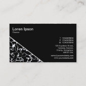Carte De Visite Diagonal V3 - Noir - Abstrait 080716(9) (Dos)