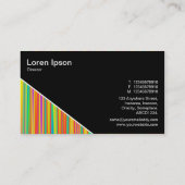 Carte De Visite Diagonal V3 - Noir - Abstrait 120716(010) (Dos)