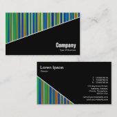 Carte De Visite Diagonal V3 - Noir - Abstrait 130716(03) (Devant / Derrière)