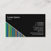 Carte De Visite Diagonal V3 - Noir - Abstrait 130716(03) (Dos)