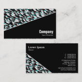Carte De Visite Diagonal V3 - Noir - Abstrait 190716(06) (Devant / Derrière)