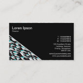 Carte De Visite Diagonal V3 - Noir - Abstrait 190716(06) (Dos)