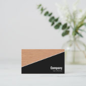 Carte De Visite Diagonal V3 - Noir - Arrière - plan de contre-plaq (Debout devant)